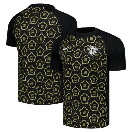 Men's England Lionesses 500th Anniversary Pre Match Shirt - Black Men's England Lionesses 500th Anniversary Pre Match Shirt - Black