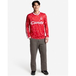 Kid's Liverpool 1989/91 Home Retro Candy Long Sleeve Shirt