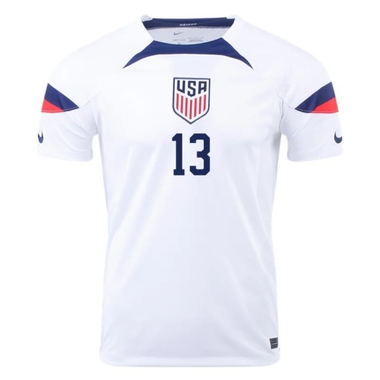 Jordan Morris #13 USMNT Home Jersey World Cup 2022 Jordan Morris #13 USMNT Home Jersey World Cup 2022