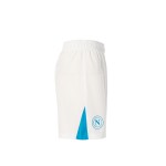 Kid's Napoli 2024/25 Home Shorts - White/Sky Blue