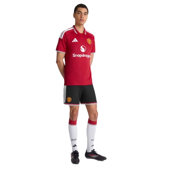 Kid's Manchester United 2026/27 Home Shorts - Black