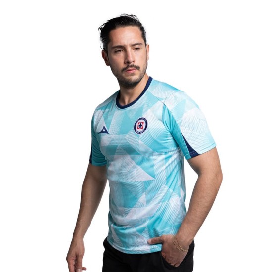 Kid's Cruz Azul 2025/26 Third Warm Up Shirt - Turquoise/White Kid's Cruz Azul 2025/26 Third Warm Up Shirt - Turquoise/White