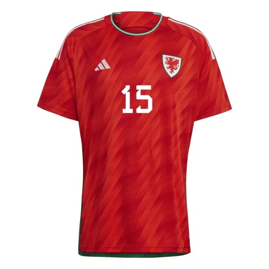 Ethan Ampadu #15 Wales Home Jersey World Cup 2022