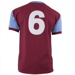 Kid's West Ham United 1958 Retro Bobby Moore First Shirt #6 Kid's West Ham United 1958 Retro Bobby Moore First Shirt #6