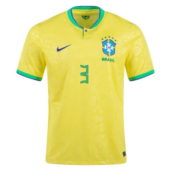 Thiago Silva #3 Brazil Home Jersey World Cup 2022