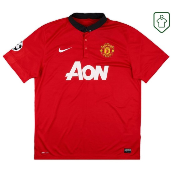 Men's Manchester United 2013/14 CL Home Retro Shirt Rooney #10 Men's Manchester United 2013/14 CL Home Retro Shirt Rooney #10