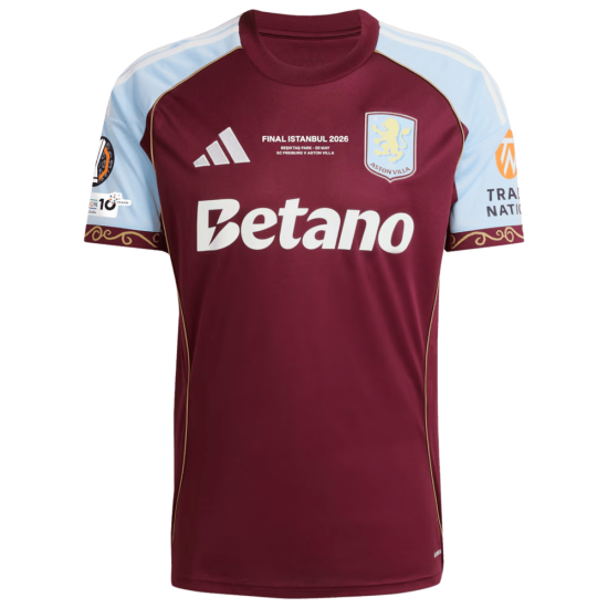 Men's Aston Villa 2025/26 UEFA Europa League Winners Shirt Men's Aston Villa 2025/26 UEFA Europa League Winners Shirt
