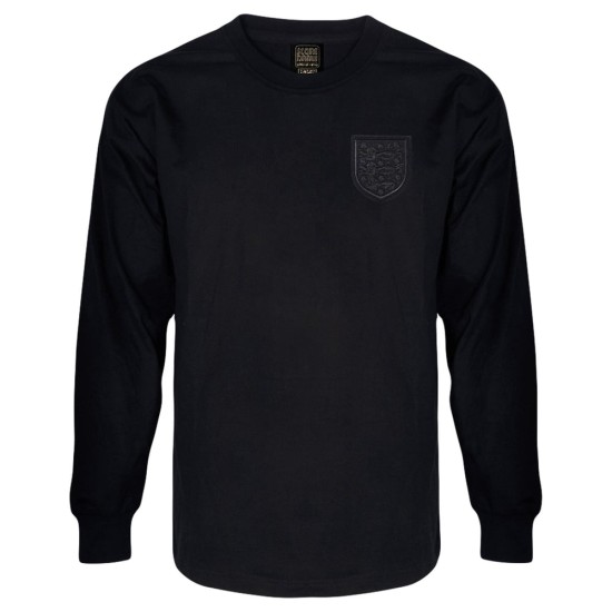 Men's England 1966 Retro Long Sleeve Black-Out Shirt #6 Men's England 1966 Retro Long Sleeve Black-Out Shirt #6