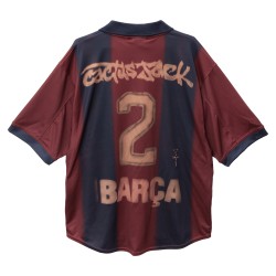 Men's FC Barcelona X TRAVIS SCOTT Retro 2000/01 Home Skeleton Shirt