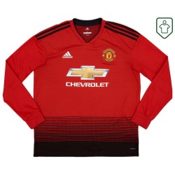 Men's Manchester United 2018/19 Home Retro Long Sleeve Shirt Lukaku #9 Men's Manchester United 2018/19 Home Retro Long Sleeve Shirt Lukaku #9
