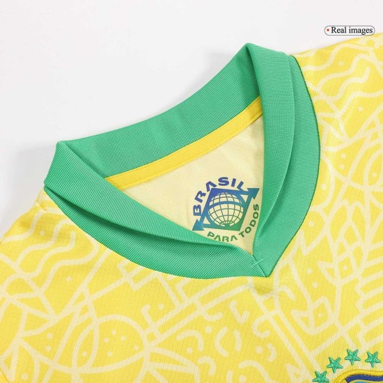 Kid's Brazil Home Jersey+Shorts Copa America 2024 Kid's Brazil Home Jersey+Shorts Copa America 2024