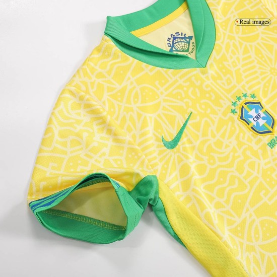 Kid's Brazil Home Jersey+Shorts Copa America 2024 Kid's Brazil Home Jersey+Shorts Copa America 2024