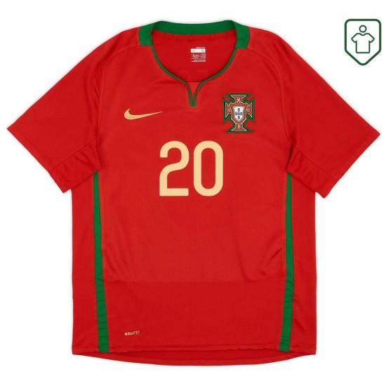 Men's Portugal 2008/10 Home Retro Shirt Deco #20 Men's Portugal 2008/10 Home Retro Shirt Deco #20