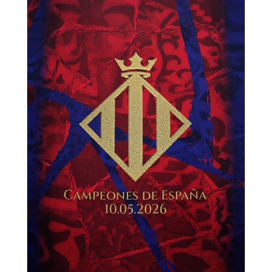 Kid's FC Barcelona 2026 Spanish Champions Shirt - Red