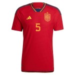 Sergio Busquets #5 Spain Home Jersey World Cup 2022 Sergio Busquets #5 Spain Home Jersey World Cup 2022