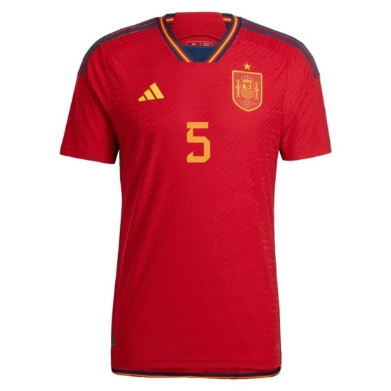 Sergio Busquets #5 Spain Home Jersey World Cup 2022 Sergio Busquets #5 Spain Home Jersey World Cup 2022