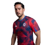 Kid's Cruz Azul 2025/26 Third Warm Up Shirt - Red/Navy