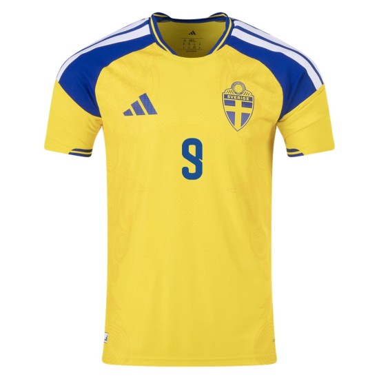 Women's Sweden 2026 Home Authentic World Cup Shirt ISAK #9 Women's Sweden 2026 Home Authentic World Cup Shirt ISAK #9