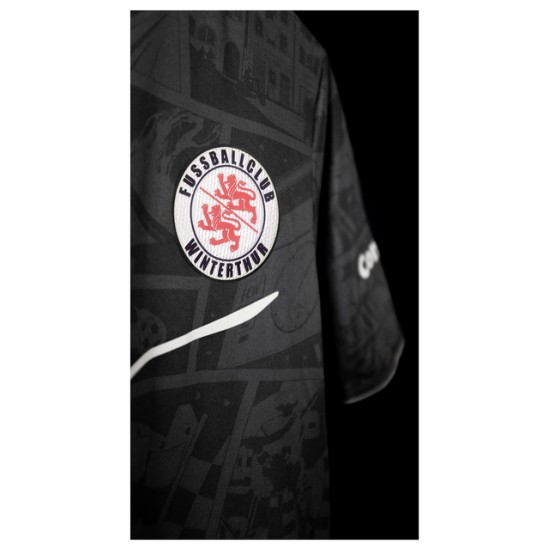 Kid's FC Winterthur 2025/26 Away Shirt - Black Kid's FC Winterthur 2025/26 Away Shirt - Black