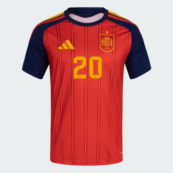 Men's Spain 2026 Home Authentic World Cup Shirt PEDRI #20 Men's Spain 2026 Home Authentic World Cup Shirt PEDRI #20