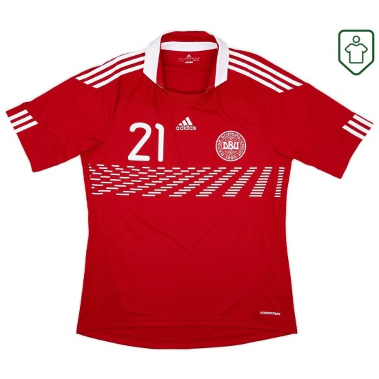 Men's Denmark 2010/11 Home Retro Shirt Eriksen #21 Men's Denmark 2010/11 Home Retro Shirt Eriksen #21
