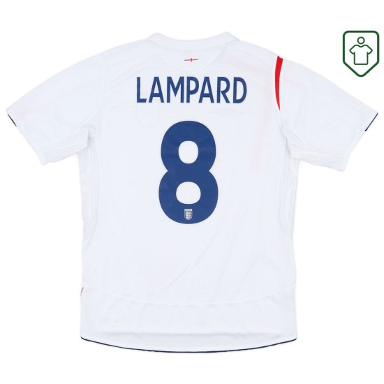 Men's England 2005/07 Home Retro Shirt Lampard #8