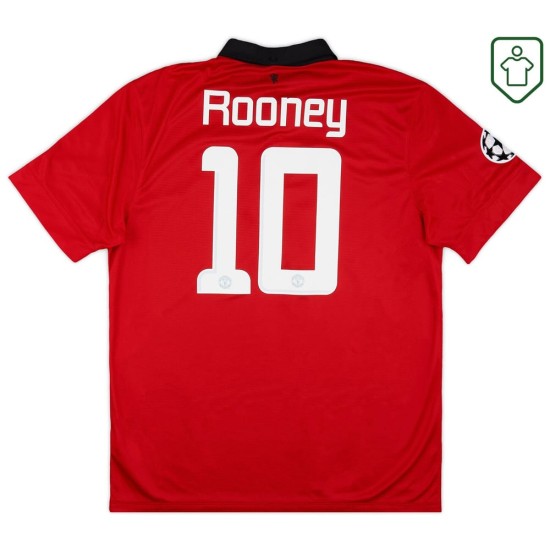Men's Manchester United 2013/14 CL Home Retro Shirt Rooney #10 Men's Manchester United 2013/14 CL Home Retro Shirt Rooney #10