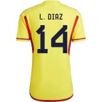 Luis Diaz #14 Colombia Home Jersey World Cup 2022