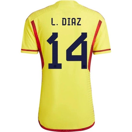 Luis Diaz #14 Colombia Home Jersey World Cup 2022