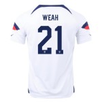 Timothy Weah #21 USMNT Home Jersey World Cup 2022
