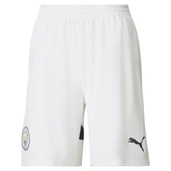 Men's Manchester City 2024/25 Home Shorts - White Men's Manchester City 2024/25 Home Shorts - White