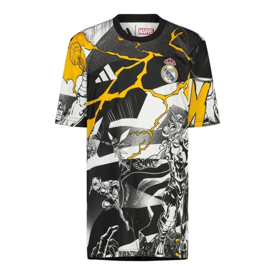 Men's Real Madrid 2025/26 Third Marvel Warm Up Shirt Men's Real Madrid 2025/26 Third Marvel Warm Up Shirt