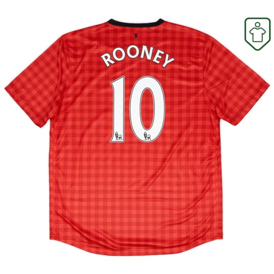 Men's Manchester United 2012/13 Home Retro Shirt Rooney #10 Men's Manchester United 2012/13 Home Retro Shirt Rooney #10