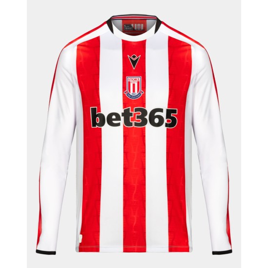 Men's Stoke City 2024/25 Home Long Sleeve Shirt Men's Stoke City 2024/25 Home Long Sleeve Shirt