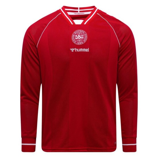 Men's Denmark 2026 Home World Cup Long Sleeve Shirt