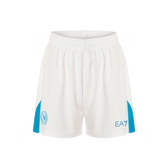Men's Napoli 2024/25 Home Shorts - White/Sky Blue Men's Napoli 2024/25 Home Shorts - White/Sky Blue