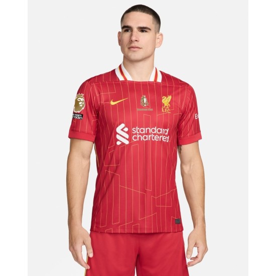 Men's Liverpool 2024/25 Home LFC Champions Shirt & Gold Trophy &Insignia Men's Liverpool 2024/25 Home LFC Champions Shirt & Gold Trophy &Insignia
