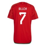 Joe Allen #7 Wales Home Jersey World Cup 2022 Joe Allen #7 Wales Home Jersey World Cup 2022