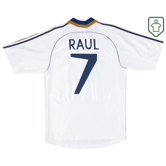 Men's Real Madrid 2001 Home Retro Shirt Raul #7 Men's Real Madrid 2001 Home Retro Shirt Raul #7