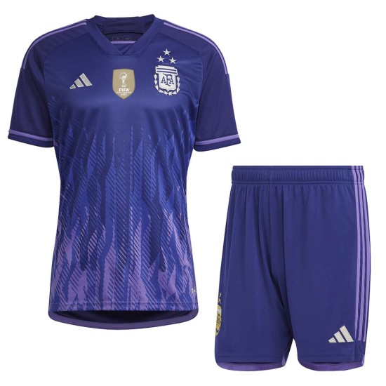 Kid's Argentina Away Jersey+Shorts World Cup 2022