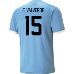 Federico Valverde #15 Uruguay Home Jersey World Cup 2022 Federico Valverde #15 Uruguay Home Jersey World Cup 2022