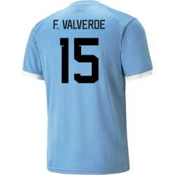 Federico Valverde #15 Uruguay Home Jersey World Cup 2022