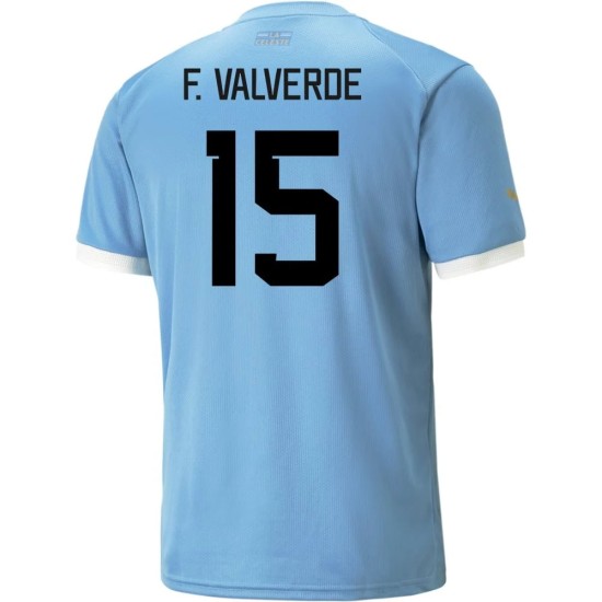 Federico Valverde #15 Uruguay Home Jersey World Cup 2022 Federico Valverde #15 Uruguay Home Jersey World Cup 2022
