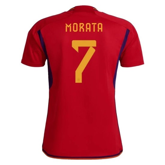 Alvaro Morata #7 Spain Home Jersey World Cup 2022 Alvaro Morata #7 Spain Home Jersey World Cup 2022