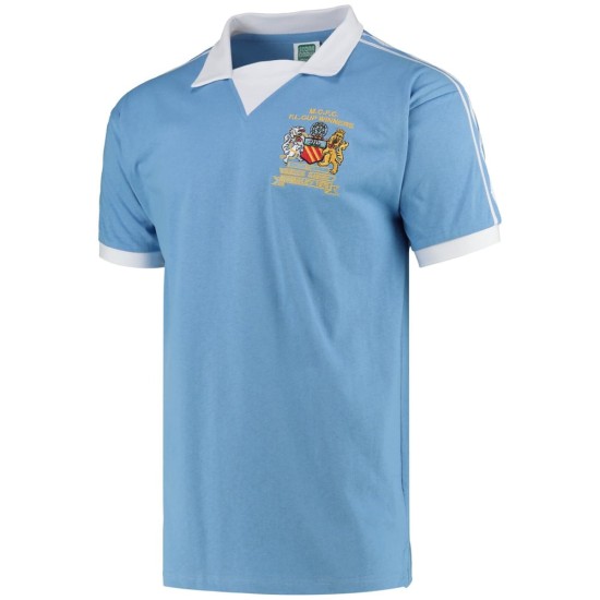 Men's Manchester City 1976 League Cup Winners Retro Shirt Men's Manchester City 1976 League Cup Winners Retro Shirt