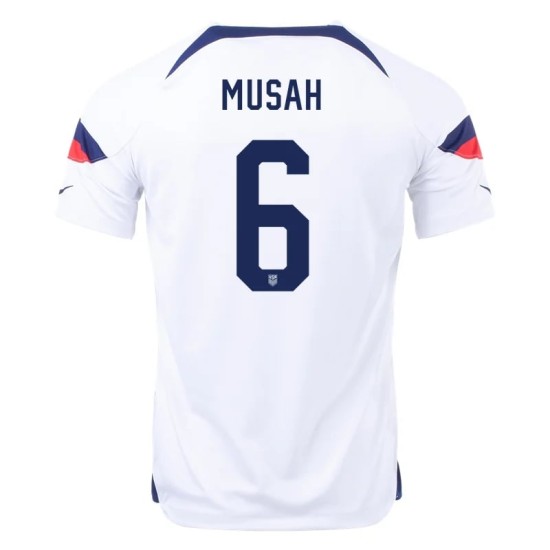 Yunus Musah #6 USMNT Home Jersey World Cup 2022