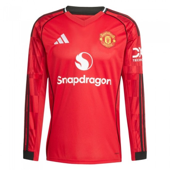 Kid's Manchester United 2025/26 Home Long Sleeve Shirt Kid's Manchester United 2025/26 Home Long Sleeve Shirt