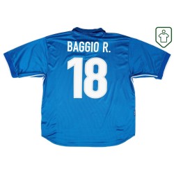 Men's Italy 1997/98 Home Retro Shirt Baggio R. #18