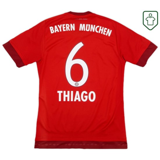 Men's Bayern Munich 2015/16 Home Retro Shirt Thiago #6 Men's Bayern Munich 2015/16 Home Retro Shirt Thiago #6
