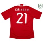Men's Denmark 2010/11 Home Retro Shirt Eriksen #21 Men's Denmark 2010/11 Home Retro Shirt Eriksen #21
